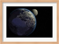 Planet Earth With Sunrise in Space Fine Art Print