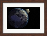 Planet Earth With Sunrise in Space Fine Art Print