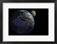 Planet Earth With Sunrise in Space Fine Art Print