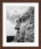 Gutzon Borglum at Mt Rushmore, South Dakota Fine Art Print