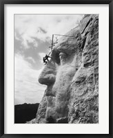 Gutzon Borglum at Mt Rushmore, South Dakota Fine Art Print