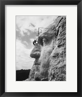 Gutzon Borglum at Mt Rushmore, South Dakota Fine Art Print