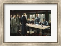 Allied Nation Delegates awaiting the German delegation aboard a Train Fine Art Print