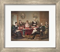 President Garfield and his Family sitting at a Table Fine Art Print