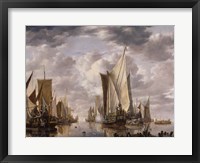 Dutch East India Company grand ships at the Dutch port of Flushing Fine Art Print