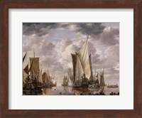 Dutch East India Company grand ships at the Dutch port of Flushing Fine Art Print