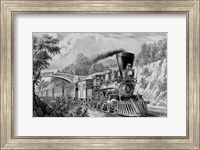 A Train passing from under a Bridge Fine Art Print