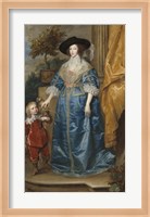 Queen Henrietta Maria of France with Sir Jeffrey Hudson Fine Art Print
