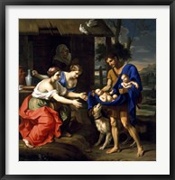 Shepherd Faustulus presenting infants Romulus and Remus to his Wife Fine Art Print