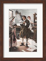 Benjamin Franklin in his Philadephia printing Shop Fine Art Print