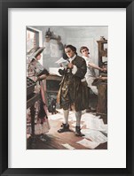 Benjamin Franklin in his Philadephia printing Shop Fine Art Print