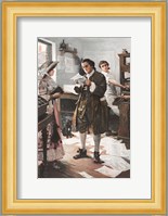 Benjamin Franklin in his Philadephia printing Shop Fine Art Print