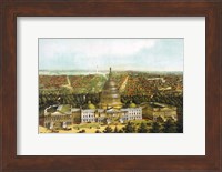 Bird's eye view of Washington DC with the US Capitol up front Fine Art Print