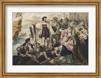 Christopher Columbus leaving the port of Palos, Spain, for the New World Fine Art Print