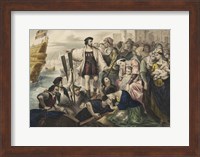 Christopher Columbus leaving the port of Palos, Spain, for the New World Fine Art Print