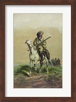 Buffalo Bill on horseback, holding Smoking Rifle Fine Art Print