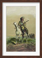 Buffalo Bill on horseback, holding Smoking Rifle Fine Art Print