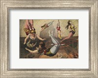 Female Acrobats on Trapezes at Circus Fine Art Print