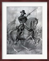 General Benjamin Harrison on horseback, during the Battle of Resaca Fine Art Print