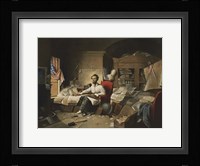 President Lincoln, writing the Proclamation of Freedom, January 1, 1863 Fine Art Print