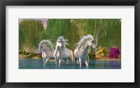 Unicorns Cool Off in a Summer Stream Fine Art Print