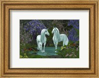 Mare and Stallion White Unicorns Fine Art Print