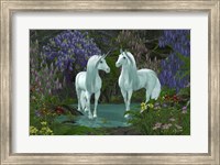 Mare and Stallion White Unicorns Fine Art Print
