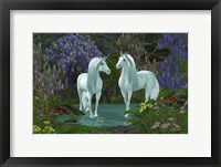 Mare and Stallion White Unicorns Fine Art Print