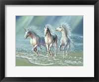Herd of Unicorns Gallop Through the Waves Fine Art Print