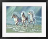 Herd of Unicorns Gallop Through the Waves Fine Art Print