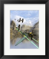 WW II P-47 Thunderbolt Being Chased By Some Tie Fighters of Star Wars Fine Art Print