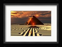 Aliens Visiting An Ancient Egyptian Pyramid Maze Fine Art Print