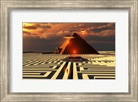 Aliens Visiting An Ancient Egyptian Pyramid Maze Fine Art Print