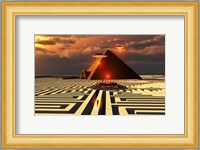 Aliens Visiting An Ancient Egyptian Pyramid Maze Fine Art Print