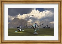Robotic Team Exploring An Alien Exoplanet Fine Art Print