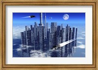 Futuristic City Floating in the Sky Fine Art Print