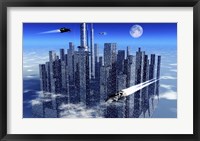 Futuristic City Floating in the Sky Fine Art Print