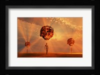 Alien Androids Using Probes to Explore An Alien Exoplanet Fine Art Print