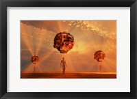 Alien Androids Using Probes to Explore An Alien Exoplanet Fine Art Print