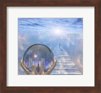 Crystal Ball With Temple and Monk Fine Art Print