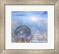 Crystal Ball With Temple and Monk Fine Art Print