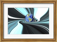 Planet Earth in Swirling Colorful Background Fine Art Print