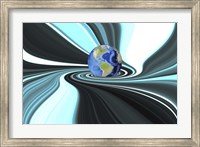 Planet Earth in Swirling Colorful Background Fine Art Print