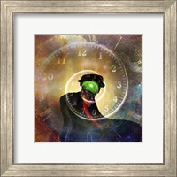 Man in Black Suit Magritte Style Time Spiral in Universe Fine Art Print