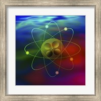 Atom and Film On Colorful Background Fine Art Print