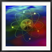 Atom and Film On Colorful Background Fine Art Print