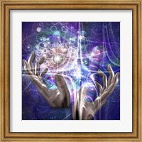 Hands Manipulate Atomic Or Other Properties of Universe Fine Art Print