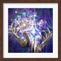 Hands Manipulate Atomic Or Other Properties of Universe Fine Art Print