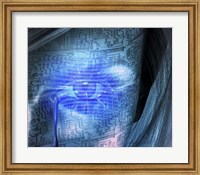 Cyborg Woman Cries Binary Code, Circuit Pattern Fine Art Print