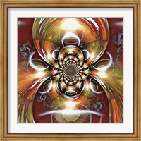 Mirrored Round Fractal With a Picture of Eclipse Fine Art Print